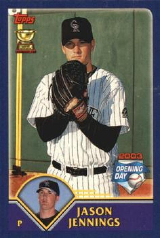 2003 Topps Opening Day Mini Stickers #NNO Jason Jennings NM/MT RC Rookie Colorado Rockies 