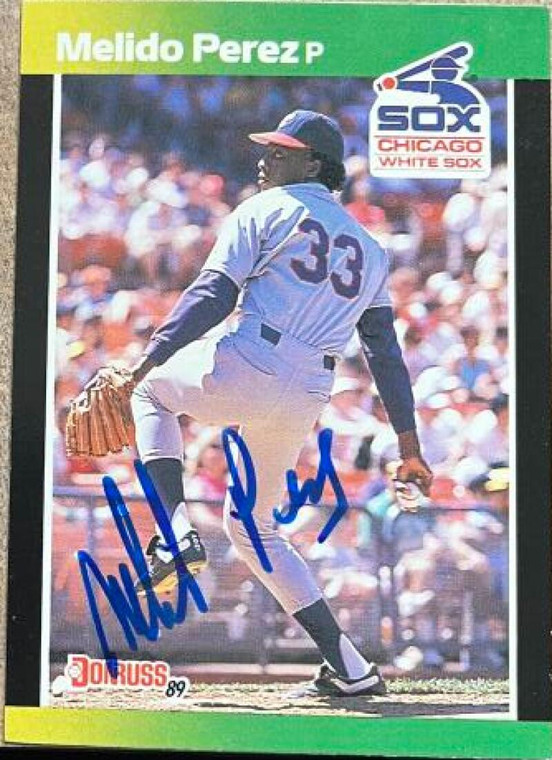 Melido Perez Autographed 1989 Donruss Baseball's Best #179