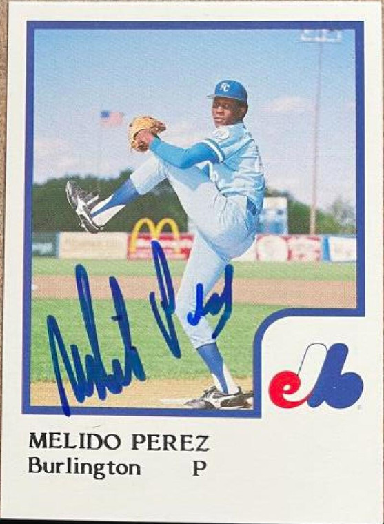 Melido Perez Autographed 1986 ProCards Burlington Expos #17