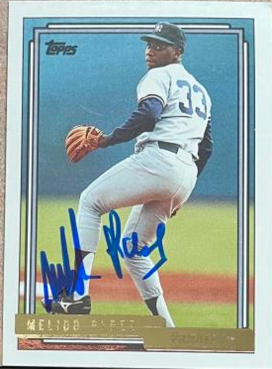 Melido Perez Autographed 1992 Topps Traded Gold #87T