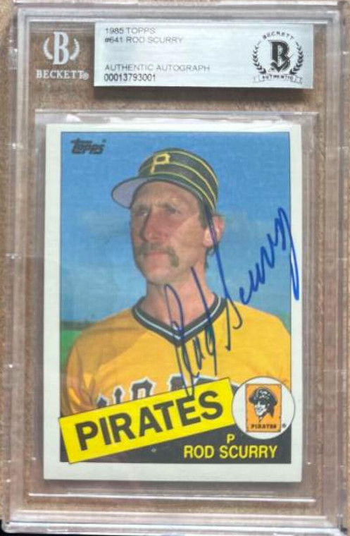 Rod Scurry Autographed 1985 Topps #641 Beckett Slabbed and Authenticated