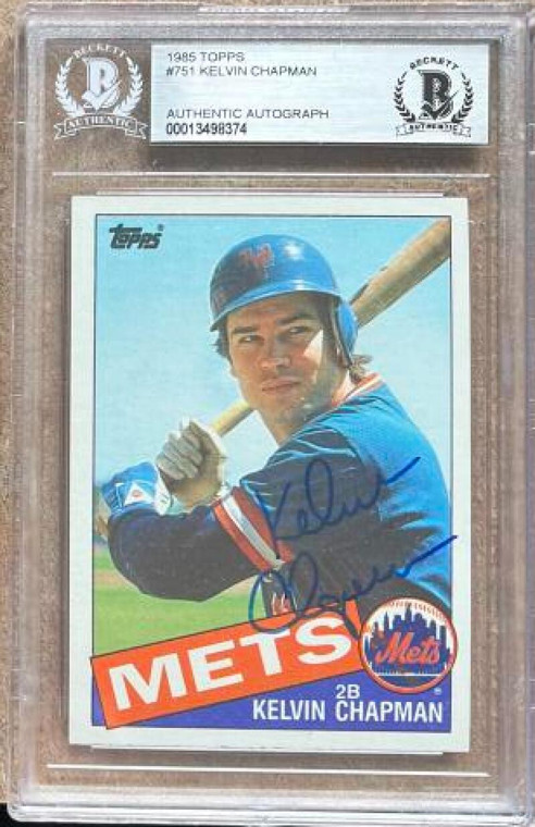 Kelvin Chapman Autographed 1985 Topps #751 Beckett Slabbed and Authenticated