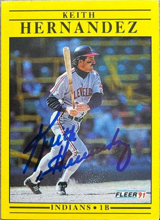 Keith Hernandez Autographed 1991 Fleer #368