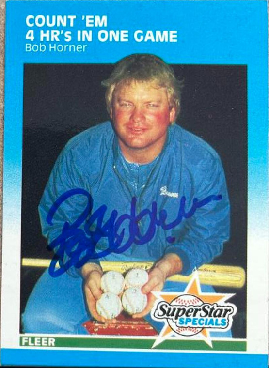 Bob Horner Autographed 1987 Fleer Glossy #632