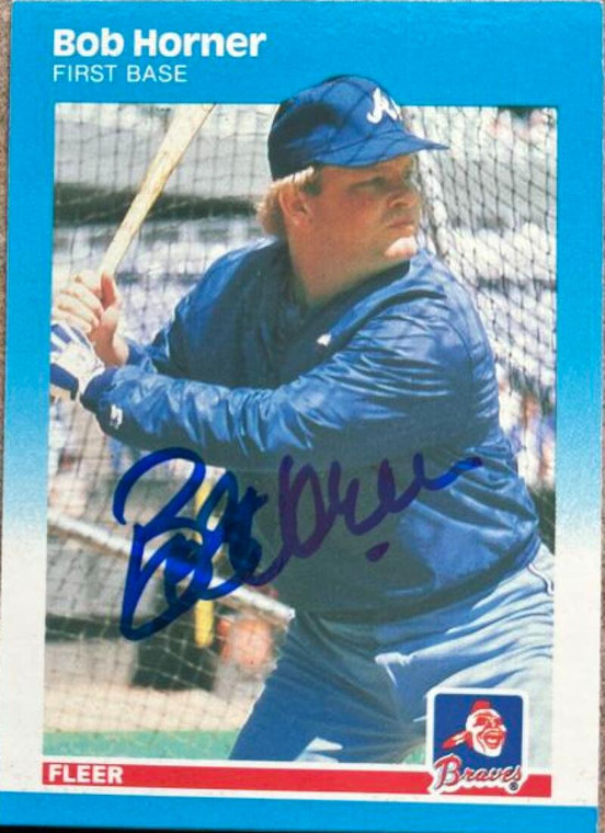 Bob Horner Autographed 1987 Fleer Glossy #518
