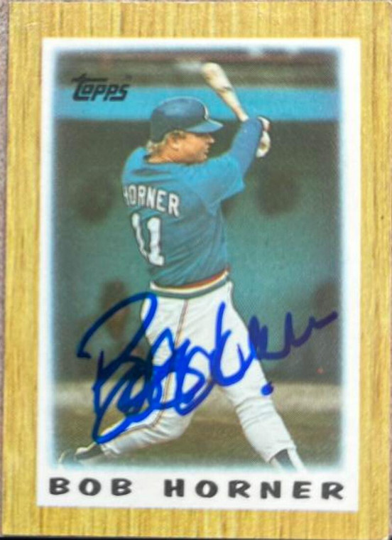 Bob Horner Autographed 1987 Topps Major League Leaders Minis #1