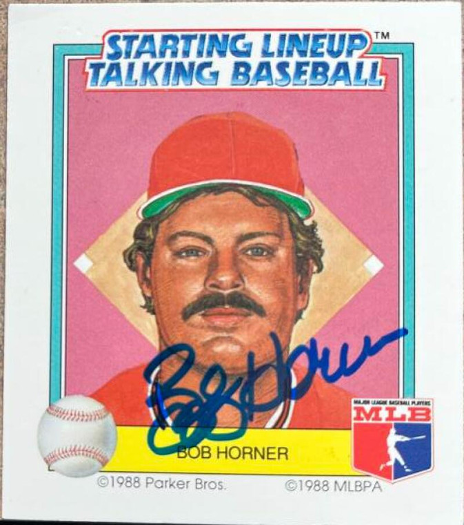 Bob Horner Autographed 1988 Parker Bros. Starting Lineup Talking Baseball St. Louis Cardinals #14 