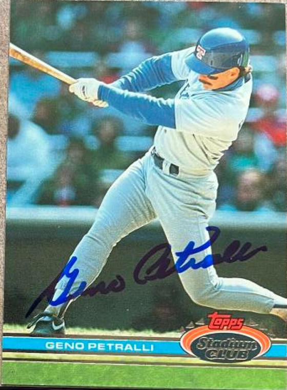 Geno Petralli Autographed 1991 Stadium Club #10