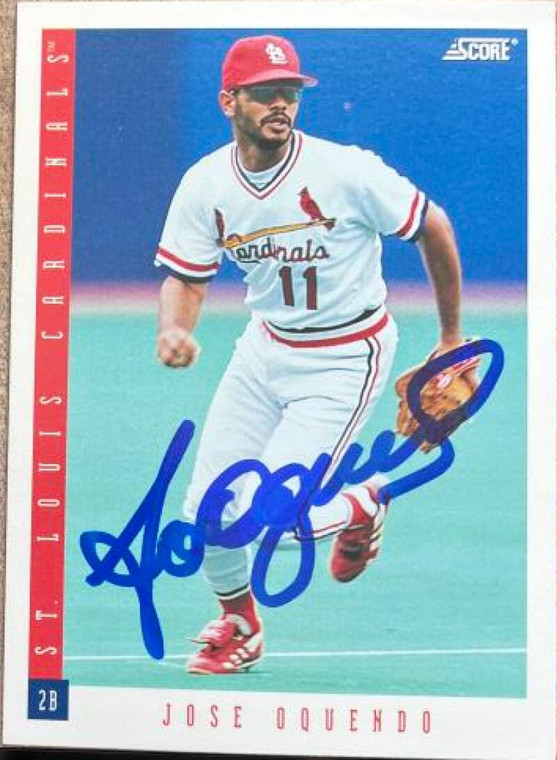 Jose Oquendo Autographed 1993 Score #163