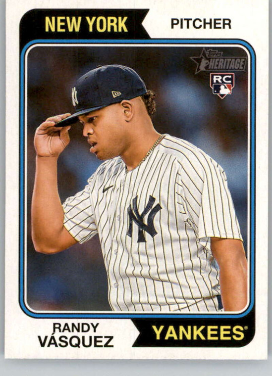 SOLD 147108 2023 Topps Heritage High Number #708 Randy Vasquez NM-MT RC Rookie SP New York Yankees 