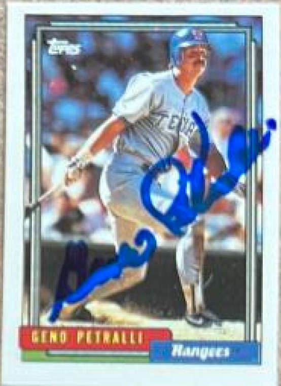 Geno Petralli Autographed 1992 Topps Micro #409