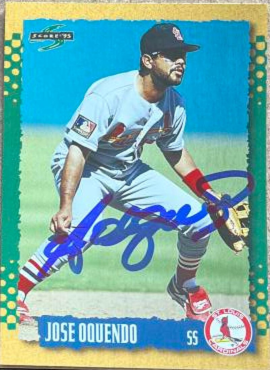 Jose Oquendo Autographed 1995 Score Gold Rush #218