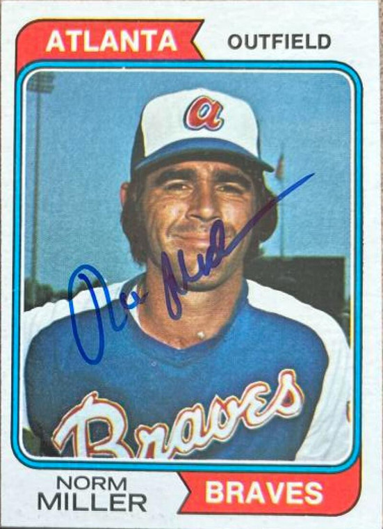 Norm Miller Autographed 1974 Topps #439