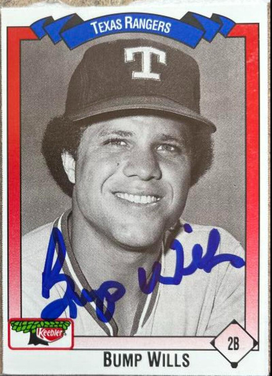 Bump Wills Autographed 1993 Keebler Texas Rangers #383