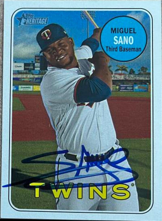 Miguel Sano Autographed 2018 Topps Heritage #30