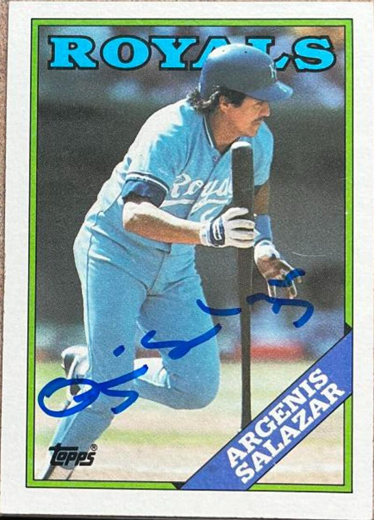 Argenis Salazar Autographed 1988 Topps #29 Kansas City Royals Card 