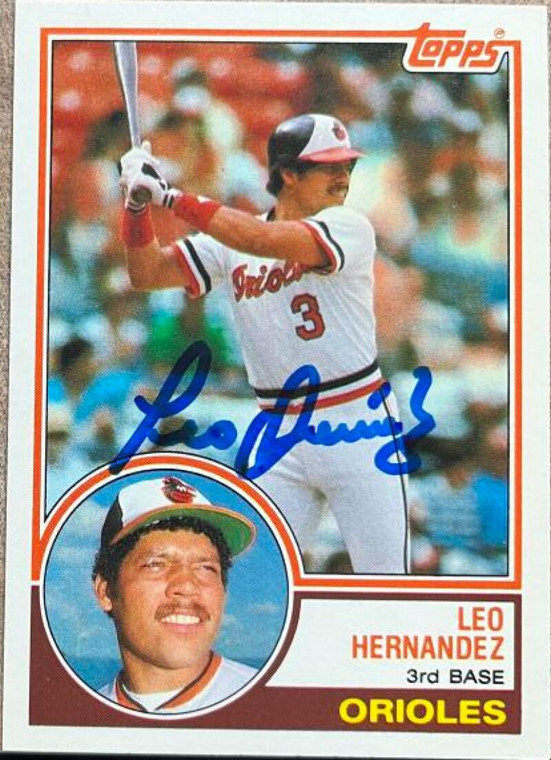 Leo Hernandez Autographed 1983 Topps Traded #44T VERY TOUGH ID: 147555