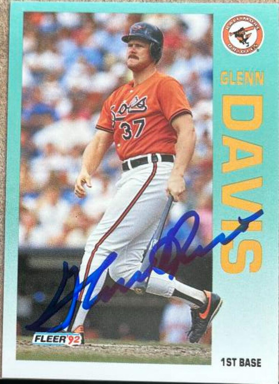 Glenn Davis Autographed 1992 Fleer #4 Baltimore Orioles Card