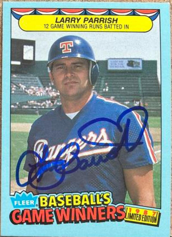 Larry Parrish Autographed 1987 Fleer Baseball's Game Winners #33