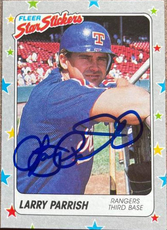 Larry Parrish Autographed 1988 Fleer Star Stickers #68