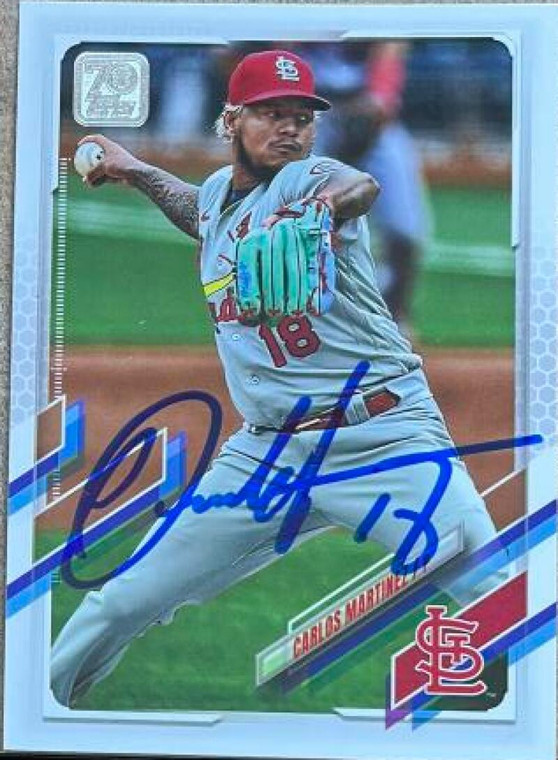 Carlos Martinez Autographed 2021 Topps #496