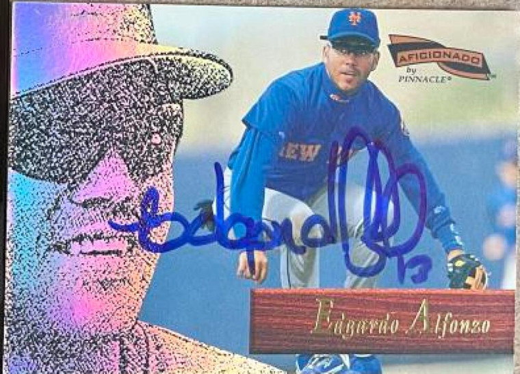 Edgardo Alfonzo Autographed 1996 Pinnacle Aficionado #149