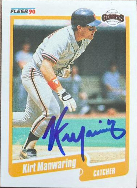 Kirt Manwaring Autographed 1990 Fleer #63