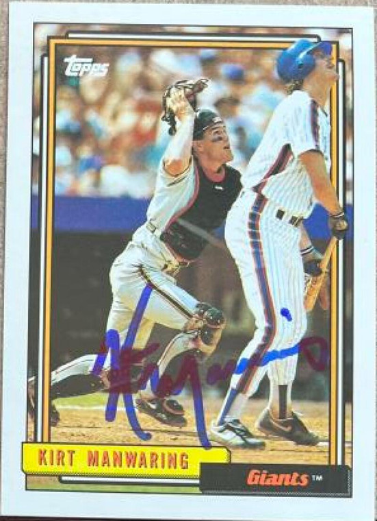 Kirt Manwaring Autographed 1992 Topps #726