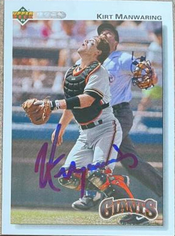 Kirt Manwaring Autographed 1992 Upper Deck #740