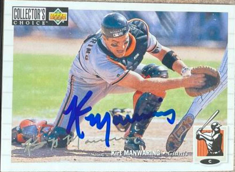 Kirt Manwaring Autographed 1994 Collector's Choice Silver Signature #186