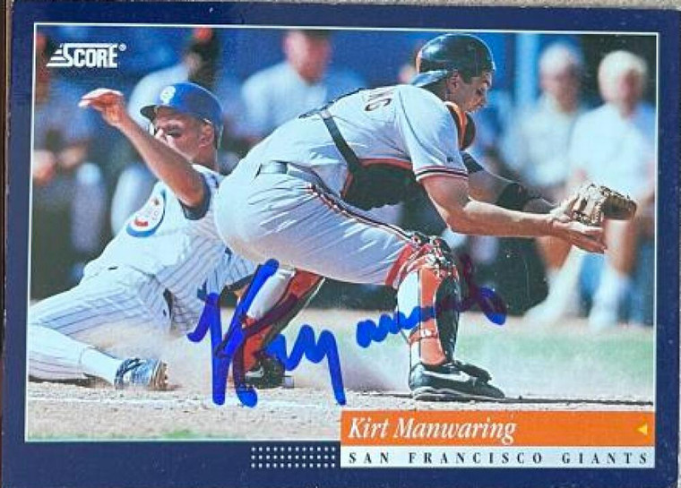 Kirt Manwaring Autographed 1994 Score #344