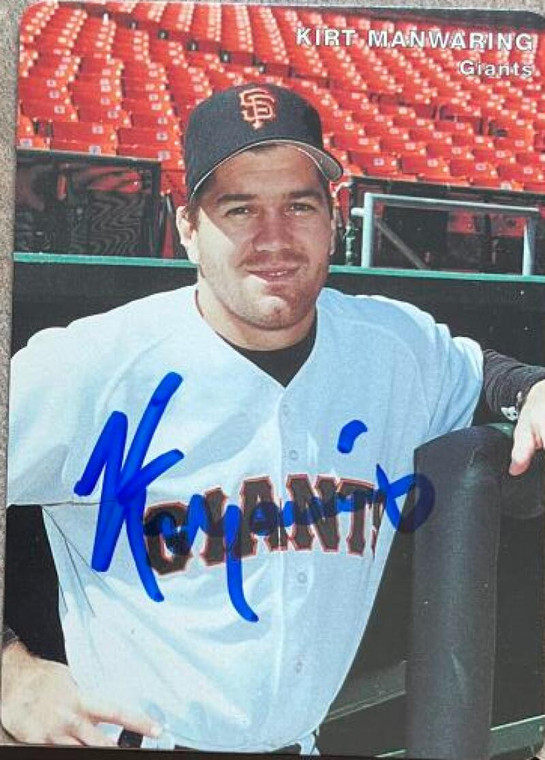 Kirt Manwaring Autographed 1995 Mother's Cookies San Francisco Giants #12