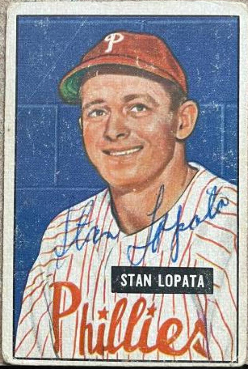 Stan Lopata Autographed 1951 Bowman #76