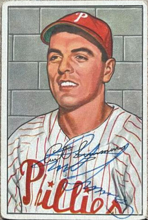 Curt Simmons Autographed 1952 Bowman #184