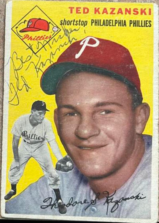 Ted Kazanski Autographed 1954 Topps #78