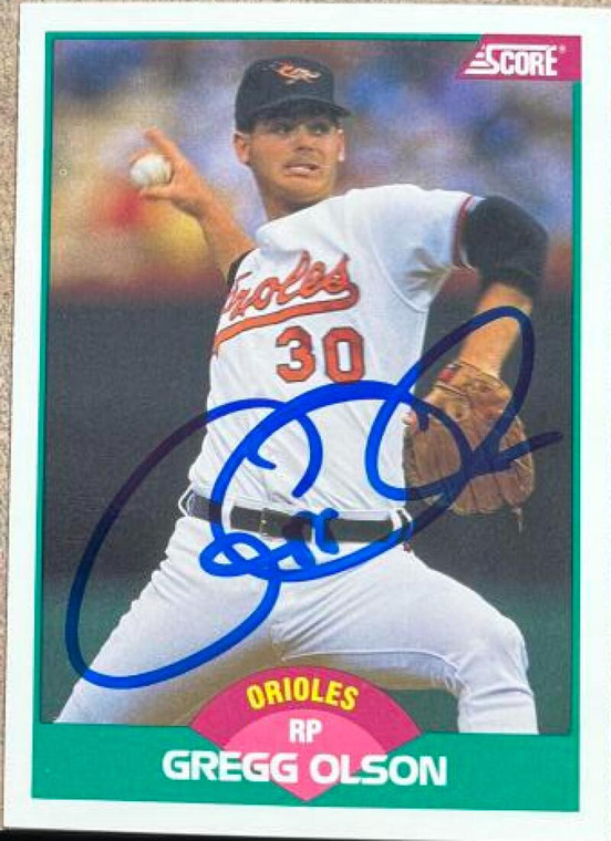Gregg Olson Autographed 1989 Score Rookie & Traded #96T 