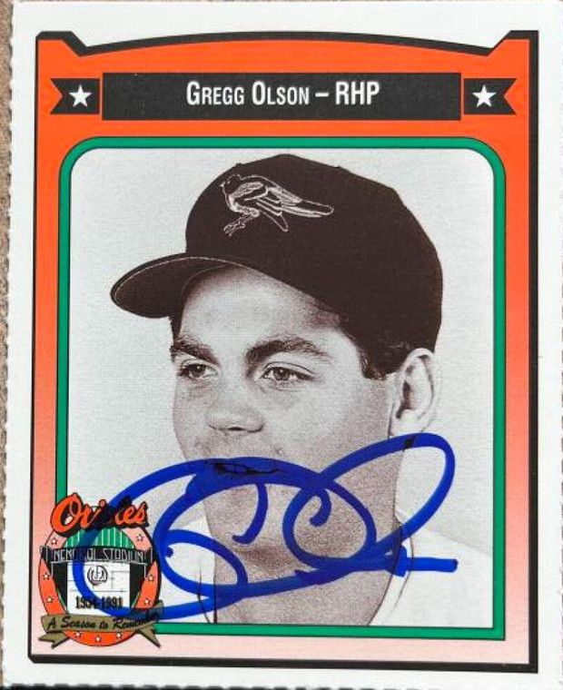 Gregg Olson Autographed 1991 Crown/Coca Cola Baltimore Orioles #343