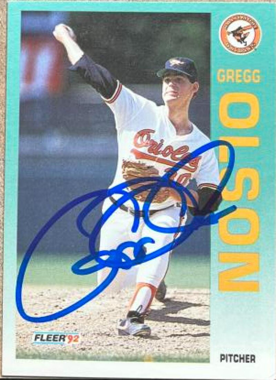 Gregg Olson Autographed 1992 Fleer #21