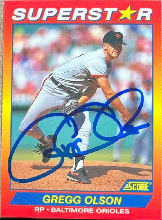 Gregg Olson Autographed 1992 Score 100 Superstars #91