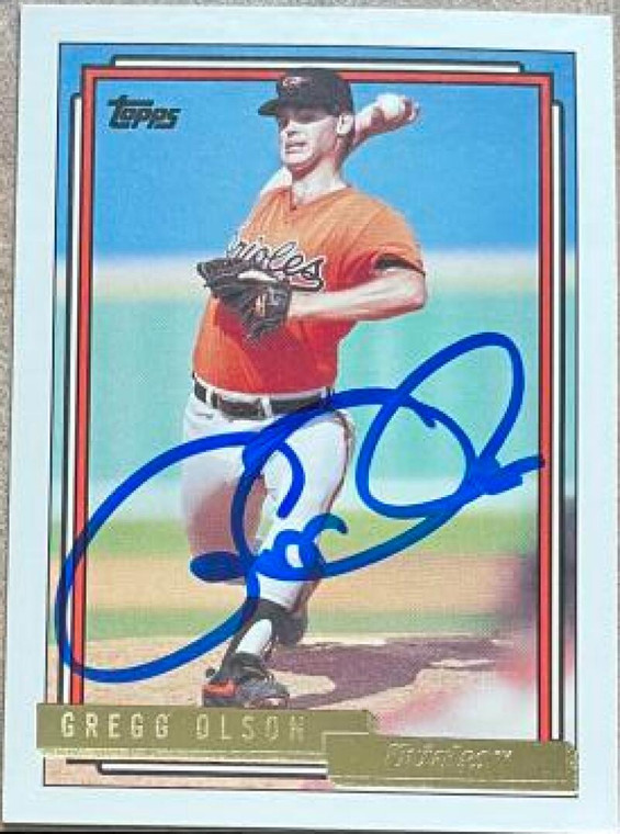 Gregg Olson Autographed 1992 Topps Gold #350