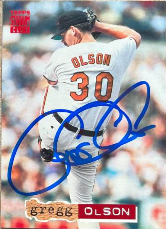 Gregg Olson Autographed 1994 Stadium Club #196