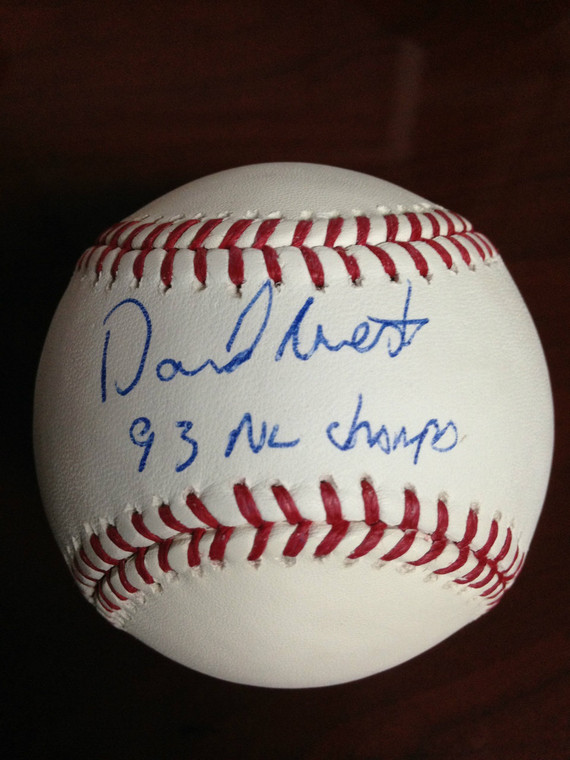 SOLD 828 David West Autographed ROMLB Baseball 1993 NL Champs
