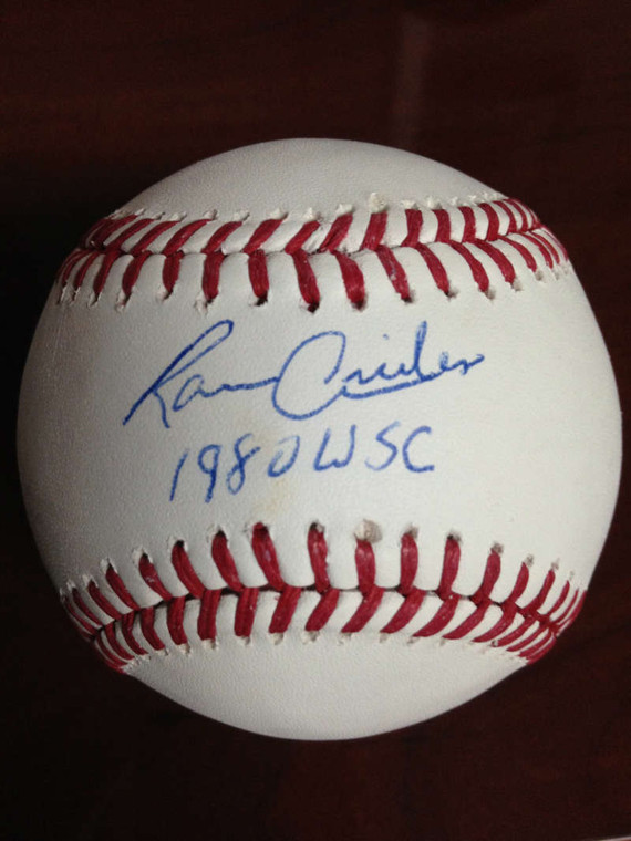 SOLD 829 Ramon Aviles Autographed ROMLB Baseball 1990 W.S. Champs 