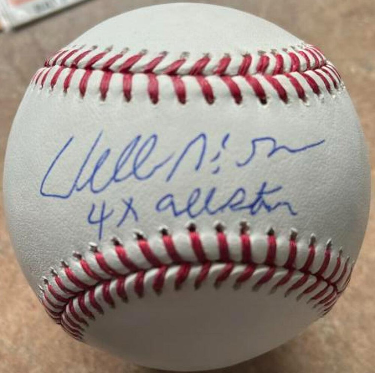 Willie McGee 4 X All-Star Autographed ROMLB Baseball 