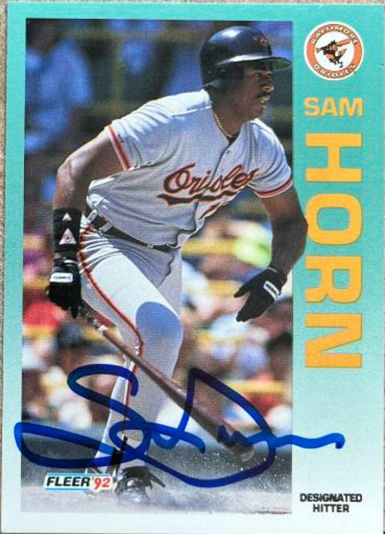 Sam Horn Autographed 1992 Fleer #10