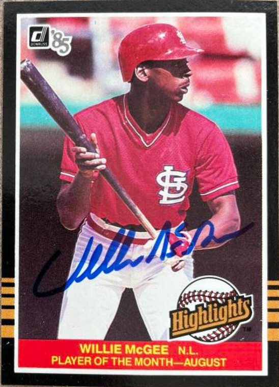 Willie McGee Autographed 1985 Donruss Highlights #38