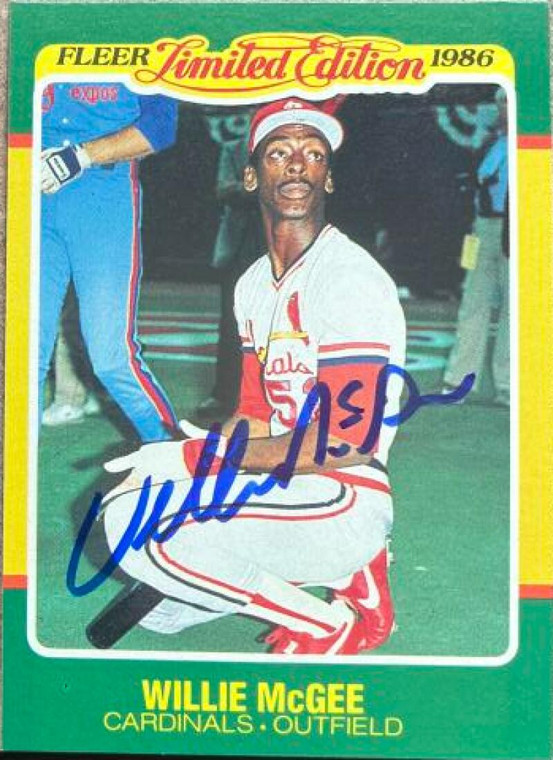 Willie McGee Autographed 1986 Fleer Limited Edition #29