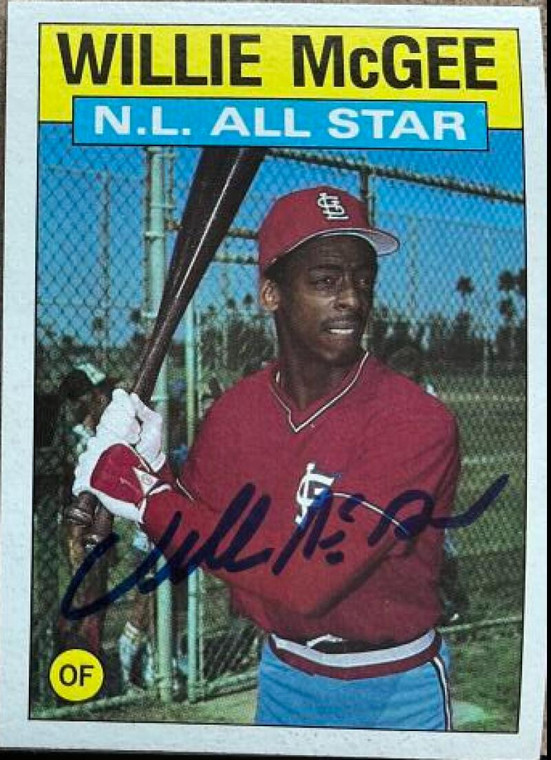 Willie McGee Autographed 1986 Topps #707