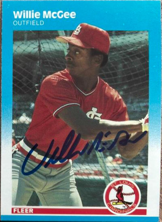 Willie McGee Autographed 1987 Fleer #304