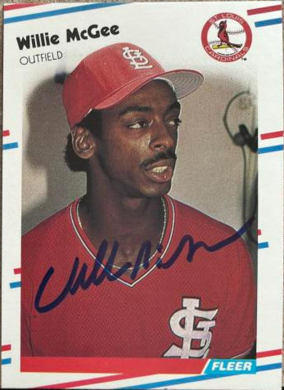 Willie McGee Autographed 1988 Fleer #42